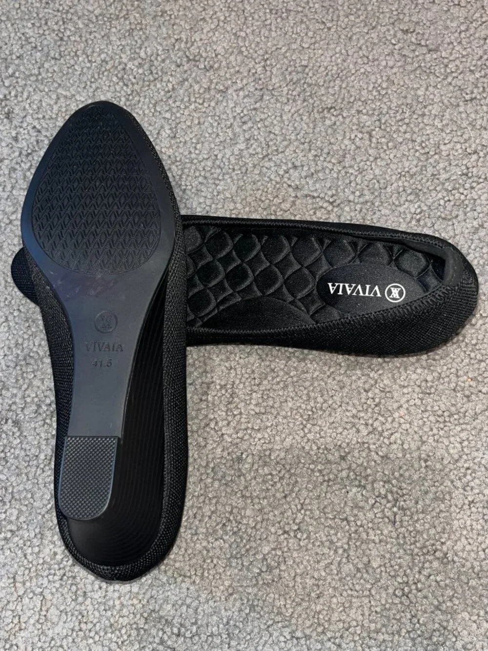 VIVAIA TAMIA WEDGE PRO ALMOND TOE PUMP WEDGE in BLACK - NEW WITHOUT BOX - 41.5